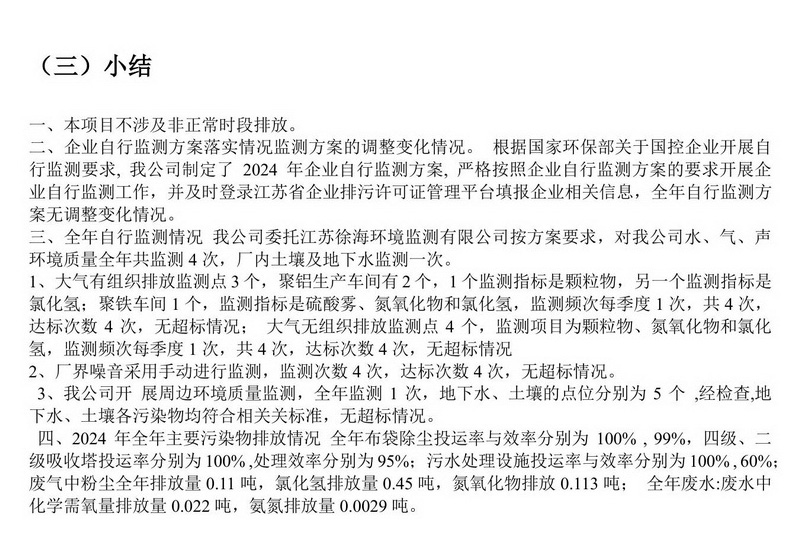 2024年排污许可证执行报告