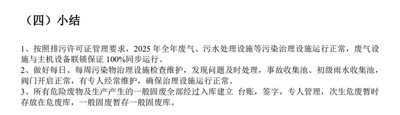 排污许可证执行报告（2025 年度年报）