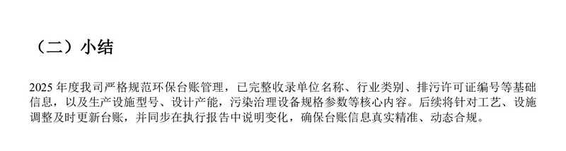 排污许可证执行报告（2025 年度年报）